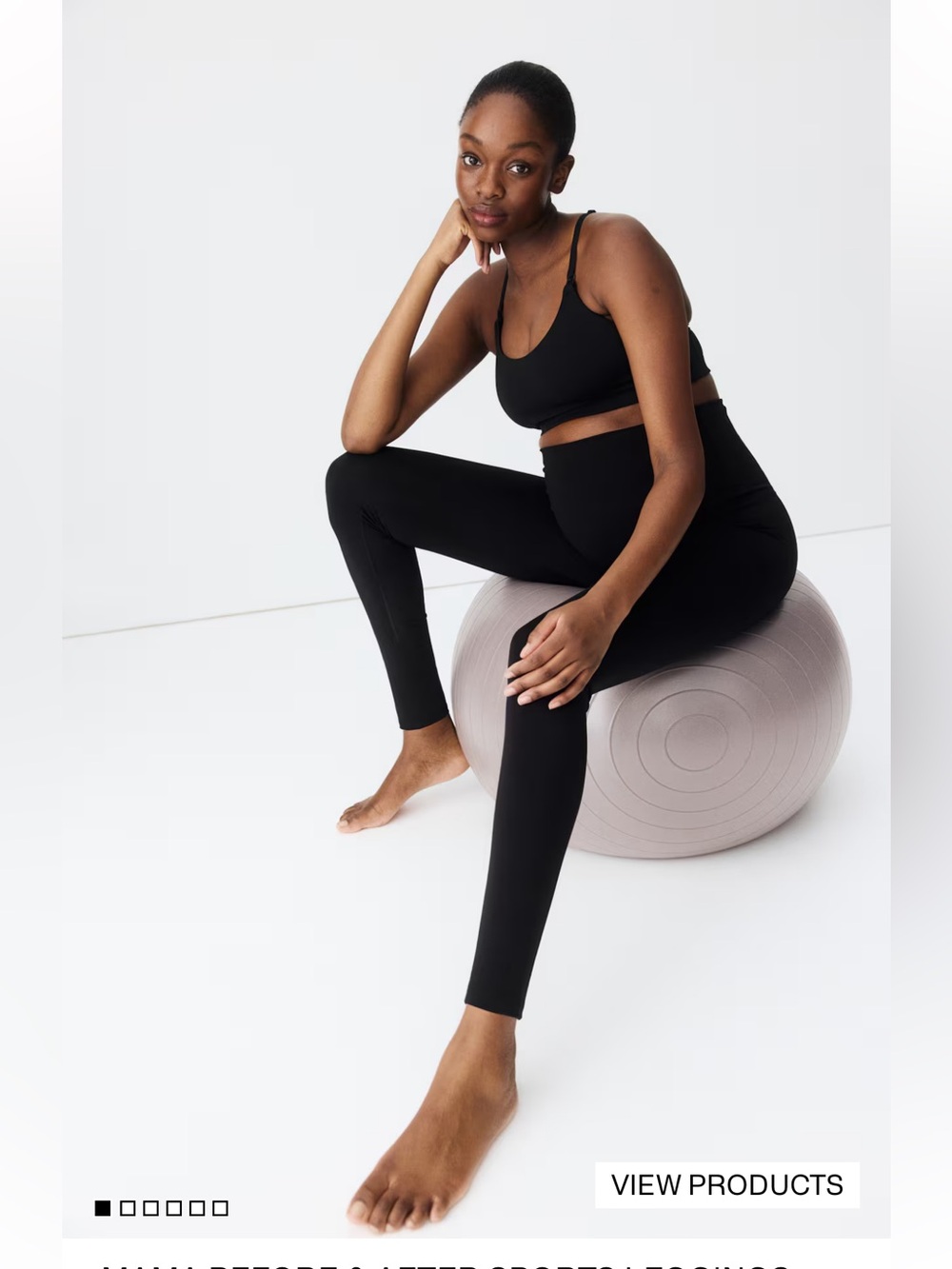 HM Black Maternity Leggings size S